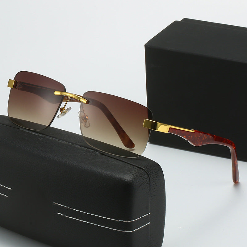 Damen modische Halbrahmenbrille mit elegantem Metall- und Kunststoffmix Karnz