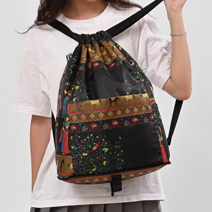 Zugkordel Blumendruck Rucksack Karnz