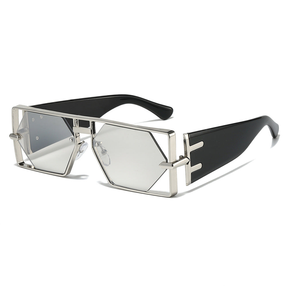 Geometrische Shield-Sonnenbrille mit hochwertigem Metallrahmen Karnz