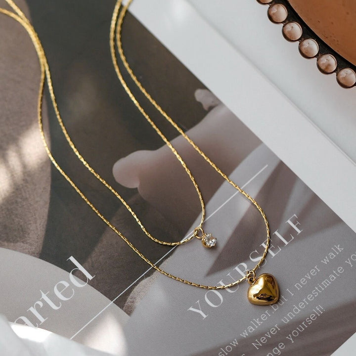 Herz Charm Lagenhalskette Karnz
