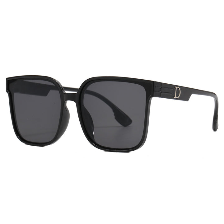 Damen stylische quadratische Sonnenbrille mit transparentem Rahmen Karnz