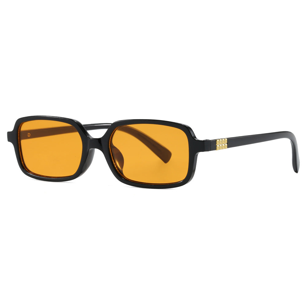 Damen modische quadratische Brille mit elegantem Kunststoffrahmen und goldenen Akzenten Karnz