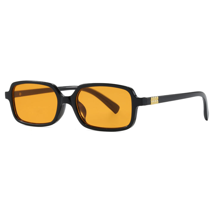 Damen modische quadratische Brille mit elegantem Kunststoffrahmen und goldenen Akzenten Karnz