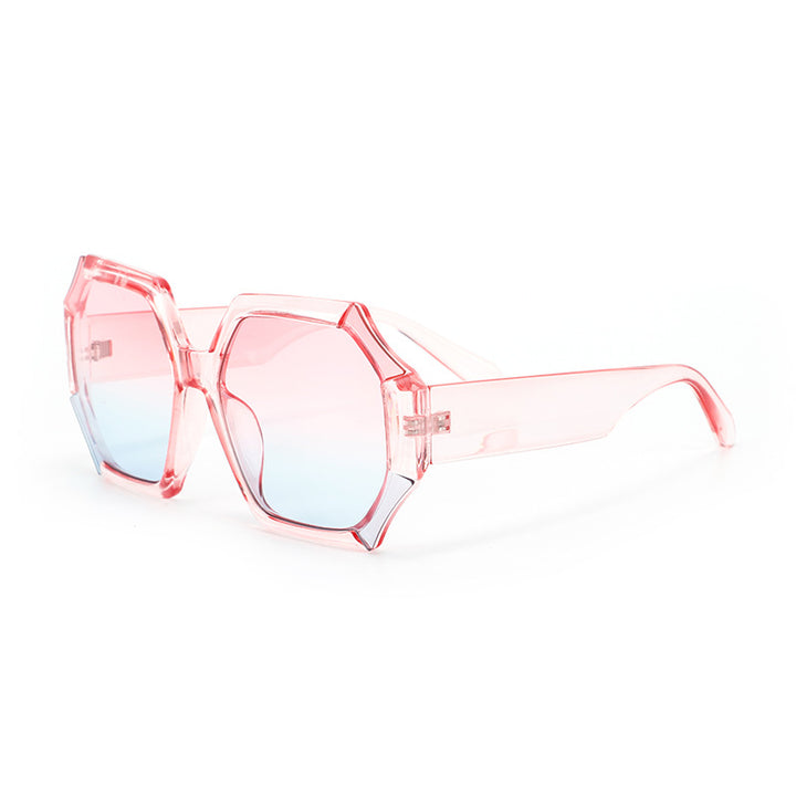 Damen modische Sonnenbrille mit facettiertem Rahmen Karnz