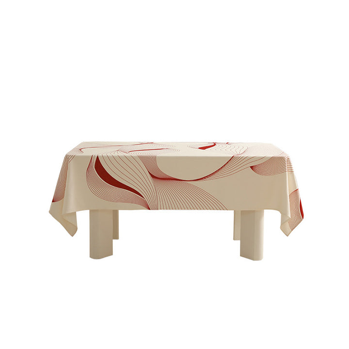 Rechteckige abwischbare Tischdecke mit diagonalem Karo‑Design und Quasten Karnz