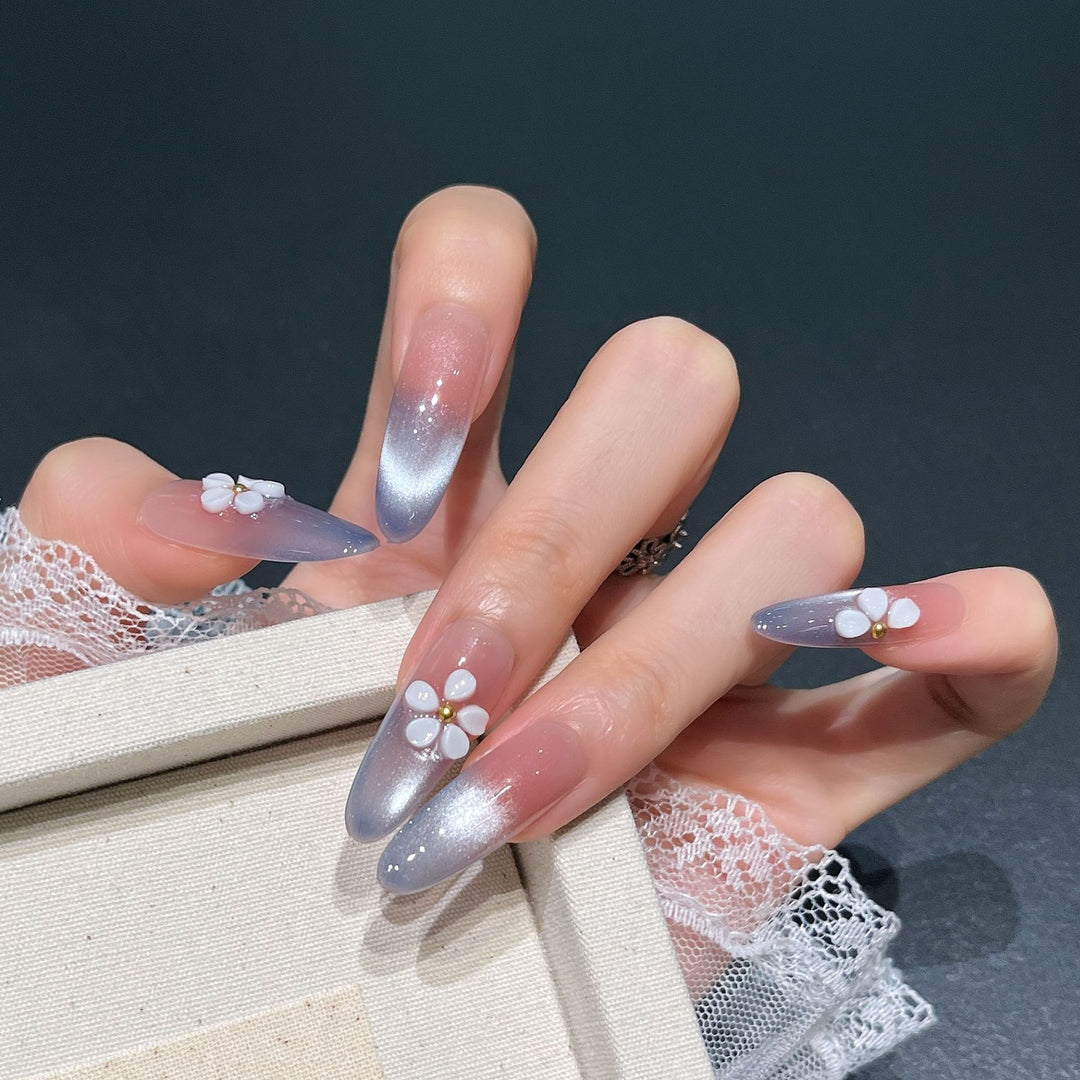Elegante Floral 3D Druck-Nagelverlängerungen Karnz
