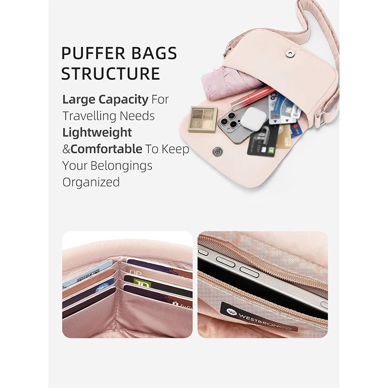 Modische Crossbody-Tasche mit Gesteppter Oberfläche Karnz