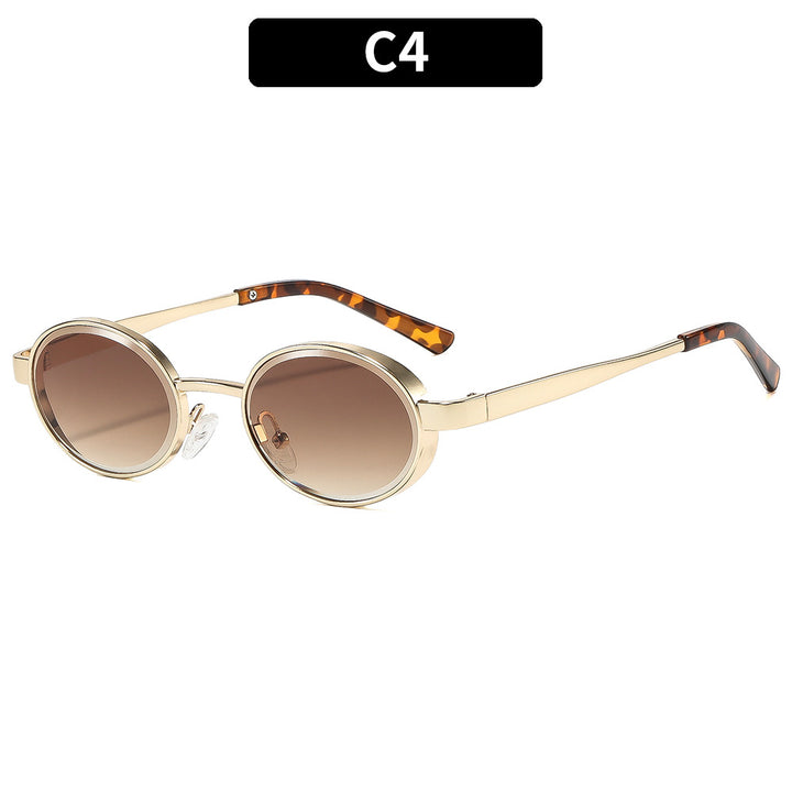 Trendige ovale Rahmenoptikbrille