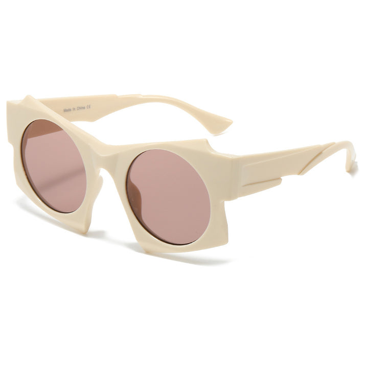Zeitgenössische Runde Rahmen Sonnenbrille Karnz