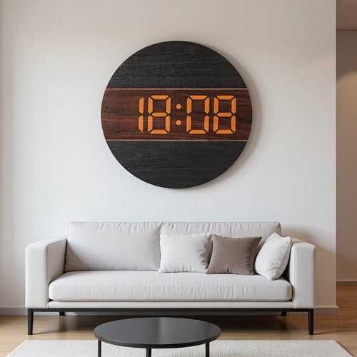 Kreative Digitaluhr im modernen Holzdesign Karnz