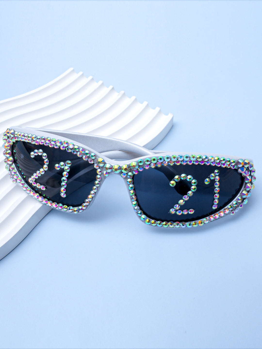 Statement Swarovski-Kristall verzierte Sonnenbrille Karnz