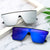 Damen oversized Sonnenbrille im trendigen Stil mit breiter Rahmenkonstruktion Karnz