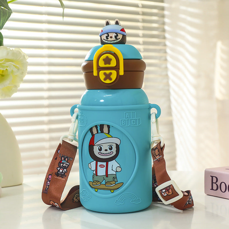 Damen isolierte Kinder-Trinkflasche mit ergonomischem Tragesystem und lustigem Tierdesign Karnz
