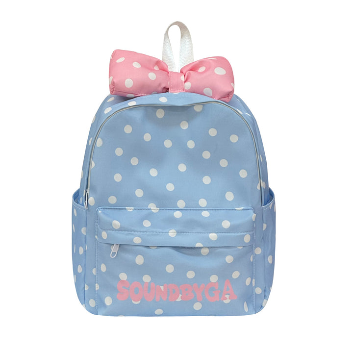Stylischer gepunkteter Rucksack mit Schleife