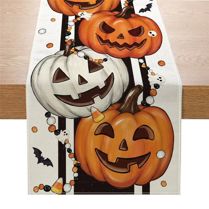 Halloween Jack-o'-Lantern Dekorative Baumwolle Tischläufer