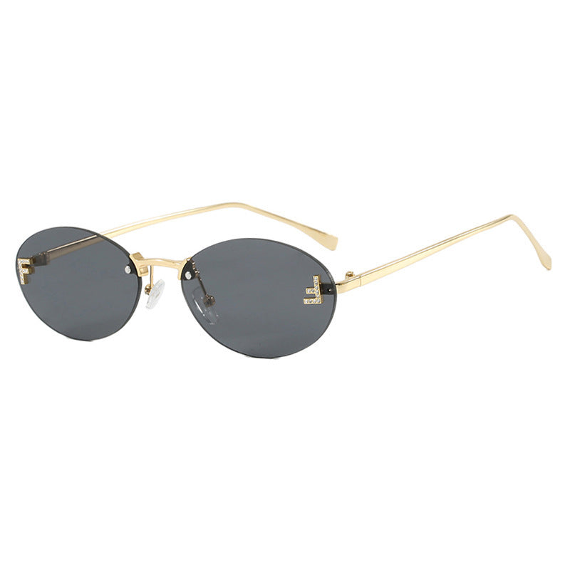 Damen modische Sonnenbrille mit eleganten, runden Gläsern und filigranem Metallrahmen Karnz