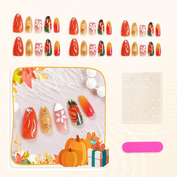 Kunstnagelset mit floralen und herbstlichen Designs Karnz