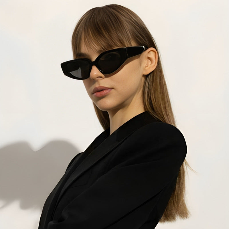 Damen Modische Katzenaugen-Sonnenbrille mit breitem Rahmen Karnz