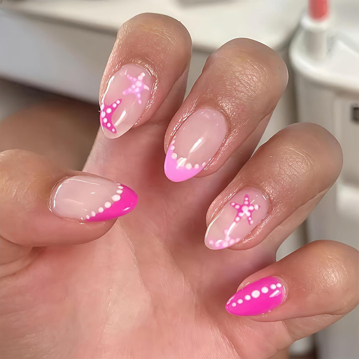 Dekoratives Press-On-Nagelset mit Seestern-Design