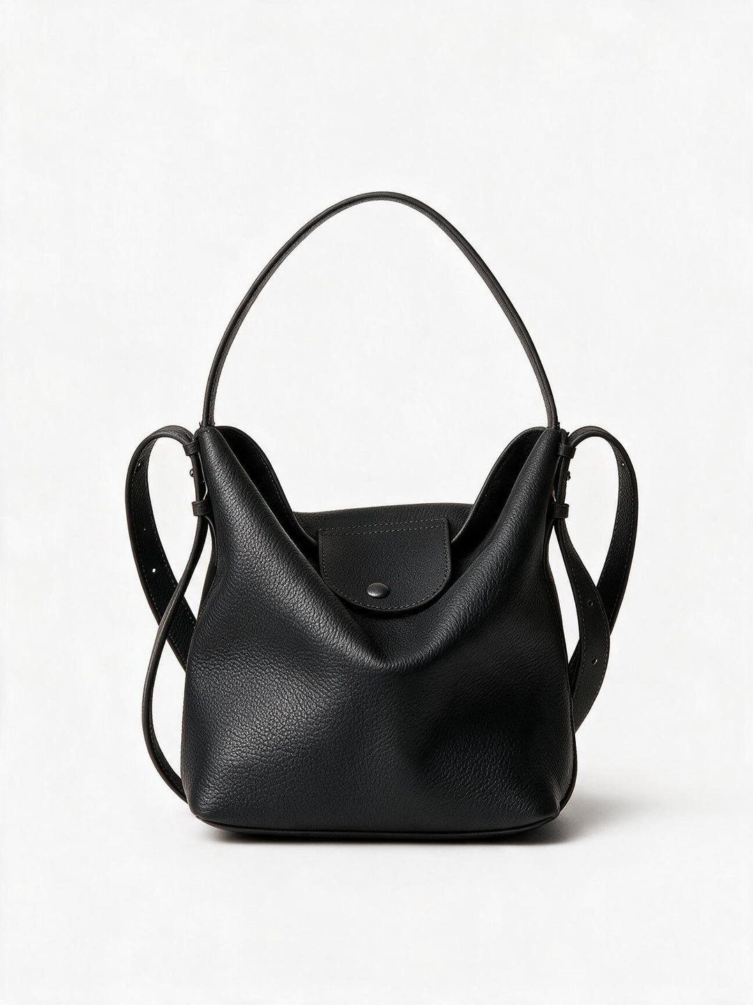 Gepunktetes Leder Schlampige Hobo Bucket Bag mit verstellbarem Riemen