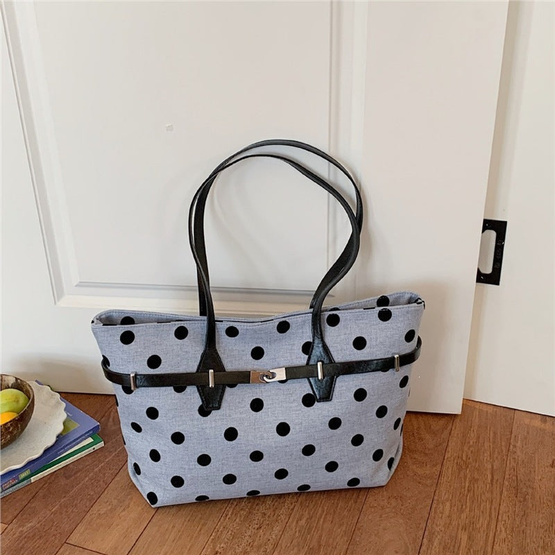 Polka Dot Canvas Tasche