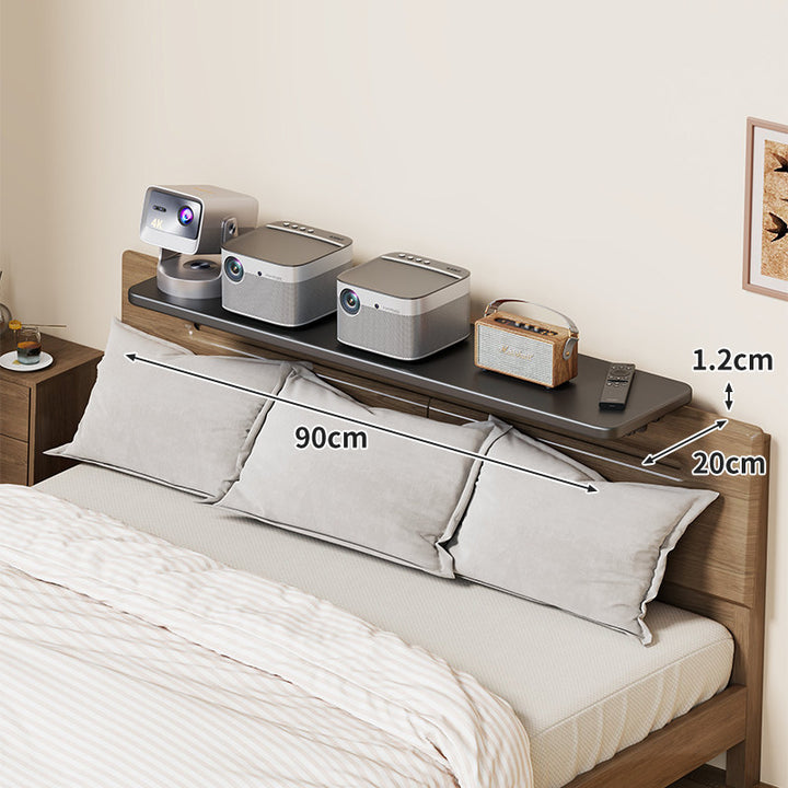 Slim Floating Kopfteil Nachttischregal mit ultra-dünnem Profil und abgerundeten Ecken