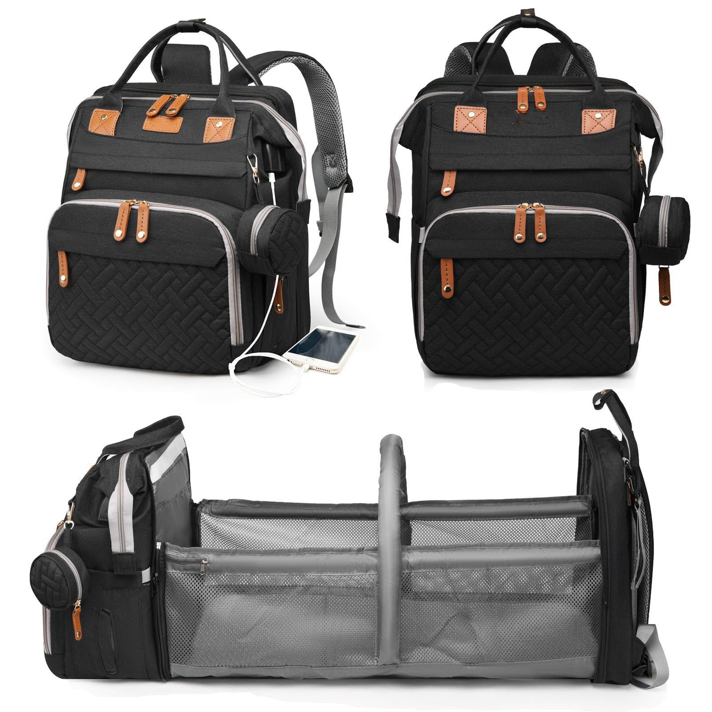 Unisex Multifunktionaler Rucksack mit abnehmbarem Reißverschluss und isolierter Fächer Karnz