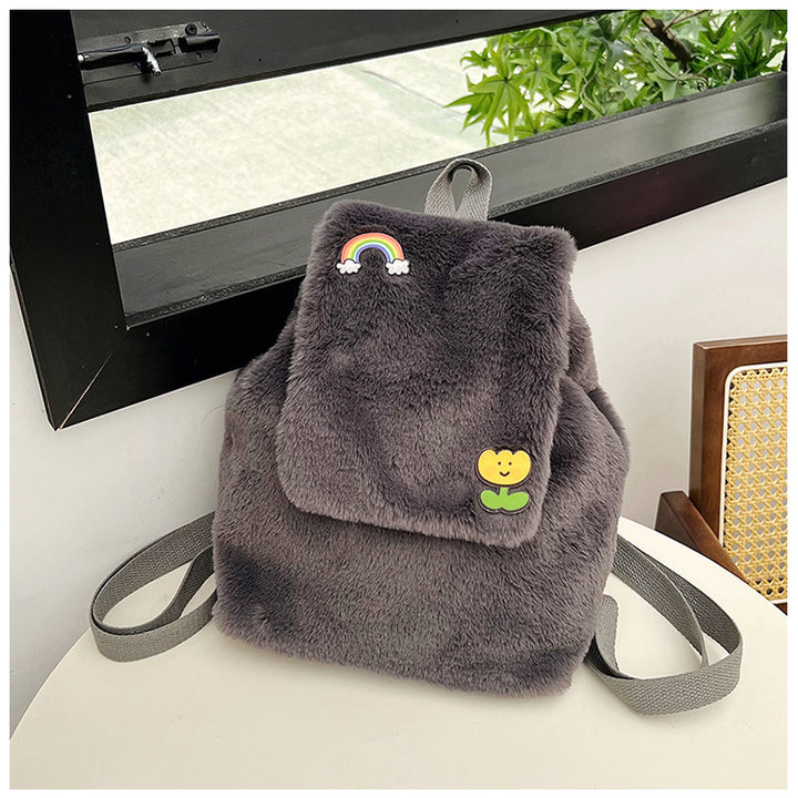 Plüsch Rucksack mit Bunten Applikationen Karnz