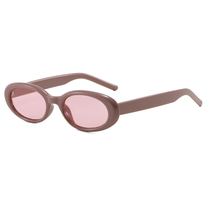 Damen ovale Sonnenbrille mit transparentem Effekt und UV-Schutz Karnz