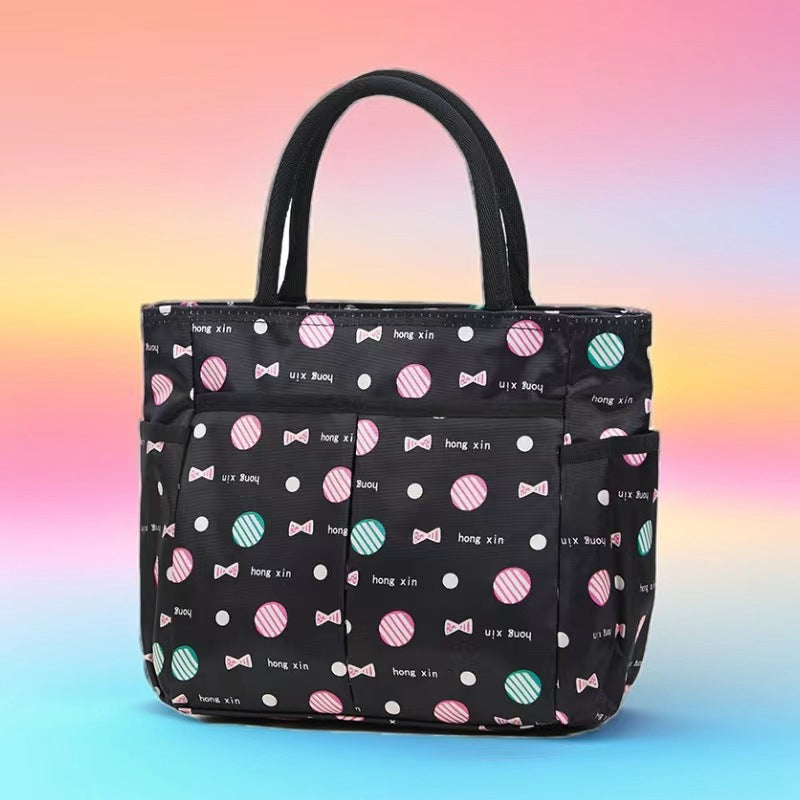 Multi-Pocket Candy Print Tote Bag Karnz