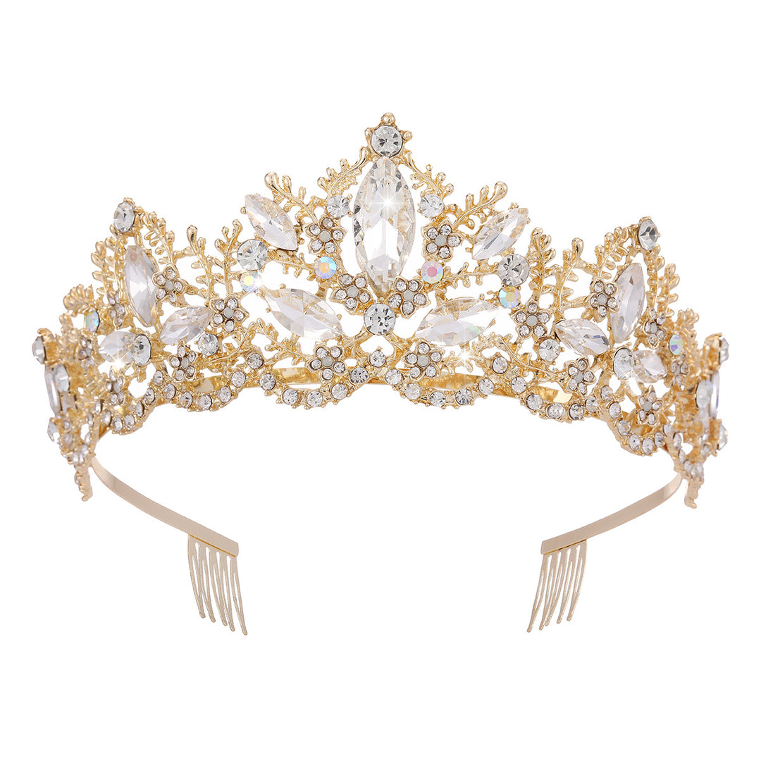 Damen Glamouröse Tiara mit funkelnden Kristallverzierungen Karnz
