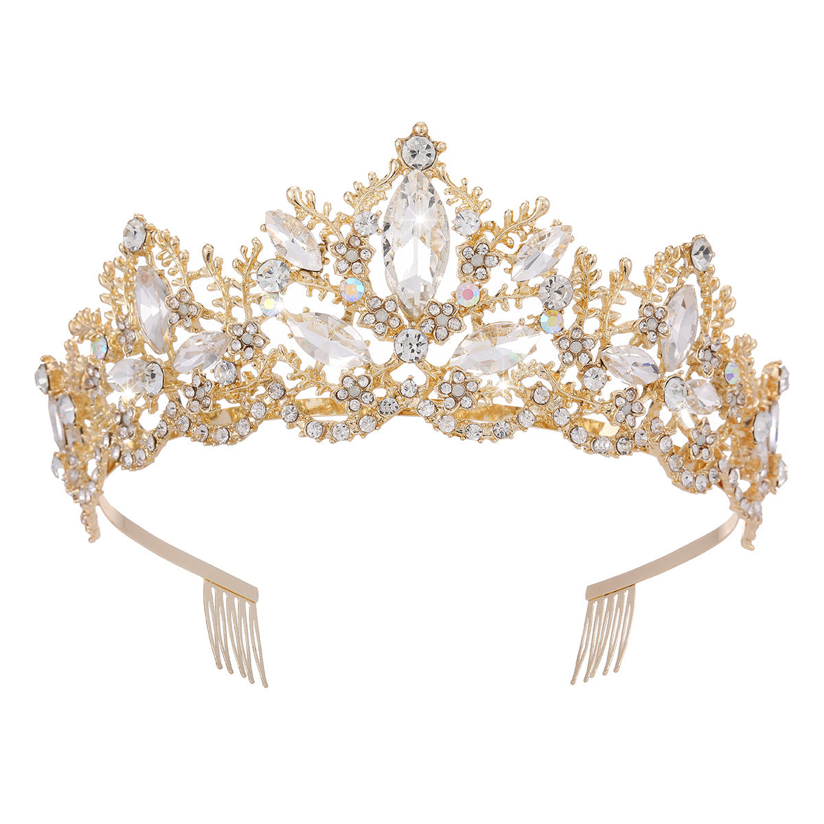 Damen Glamouröse Tiara mit funkelnden Kristallverzierungen Karnz