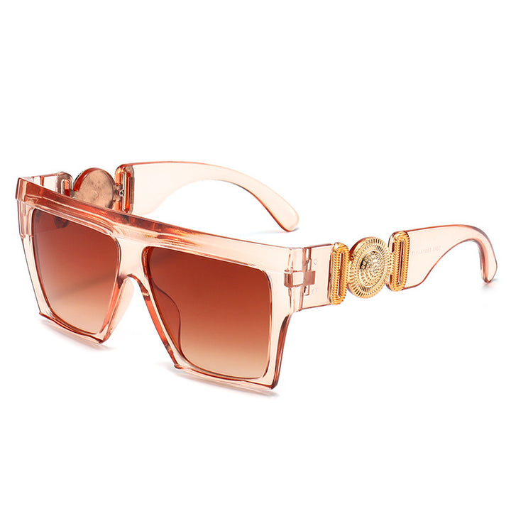 Übergroße geometrische Blocksonnenbrille