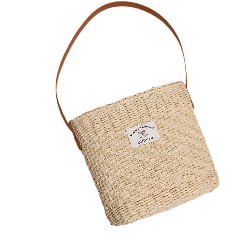 Damen Korbtasche mit elegantem Ledergriff Karnz