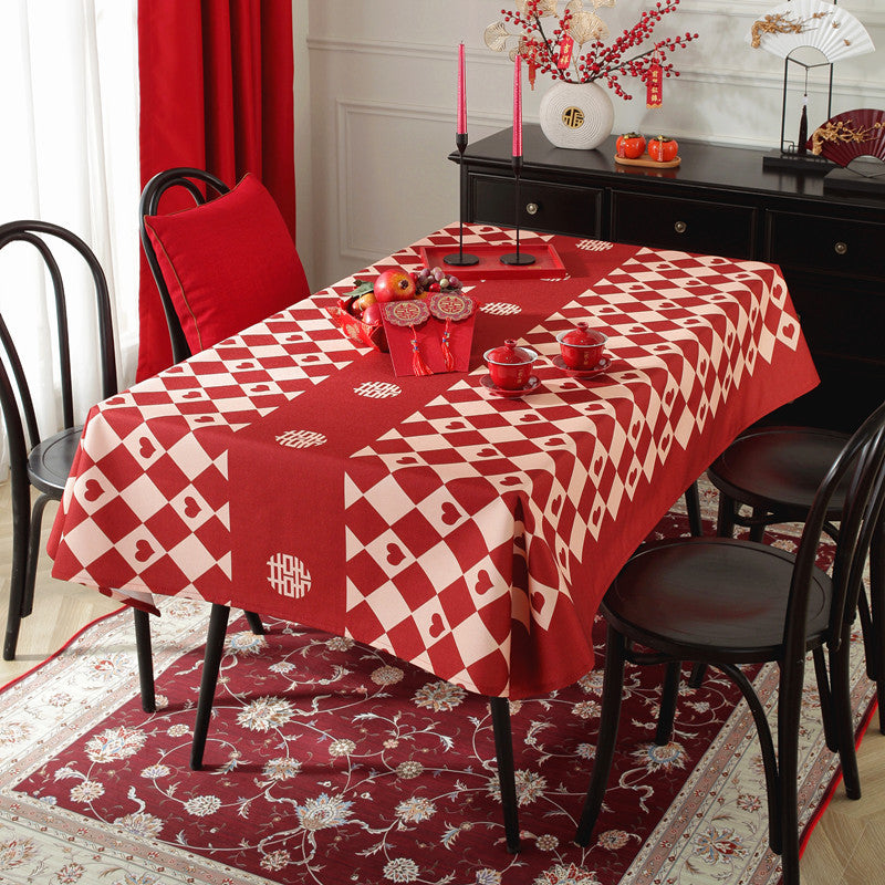 Gestreifte Tischdecke