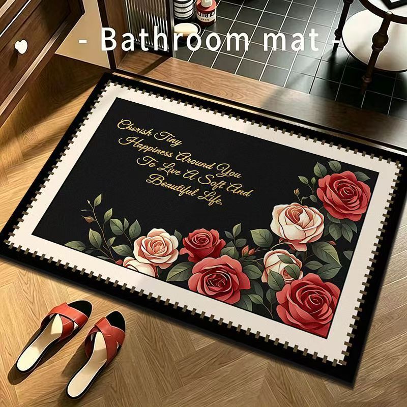 Dekorativer floraler Spruch-Badeteppich für Zuhause