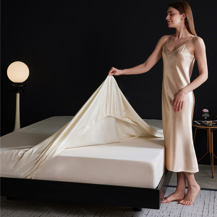 Tief-Taschen Seiden-Feel Elastische Spannbettlaken mit Sicherem Griff