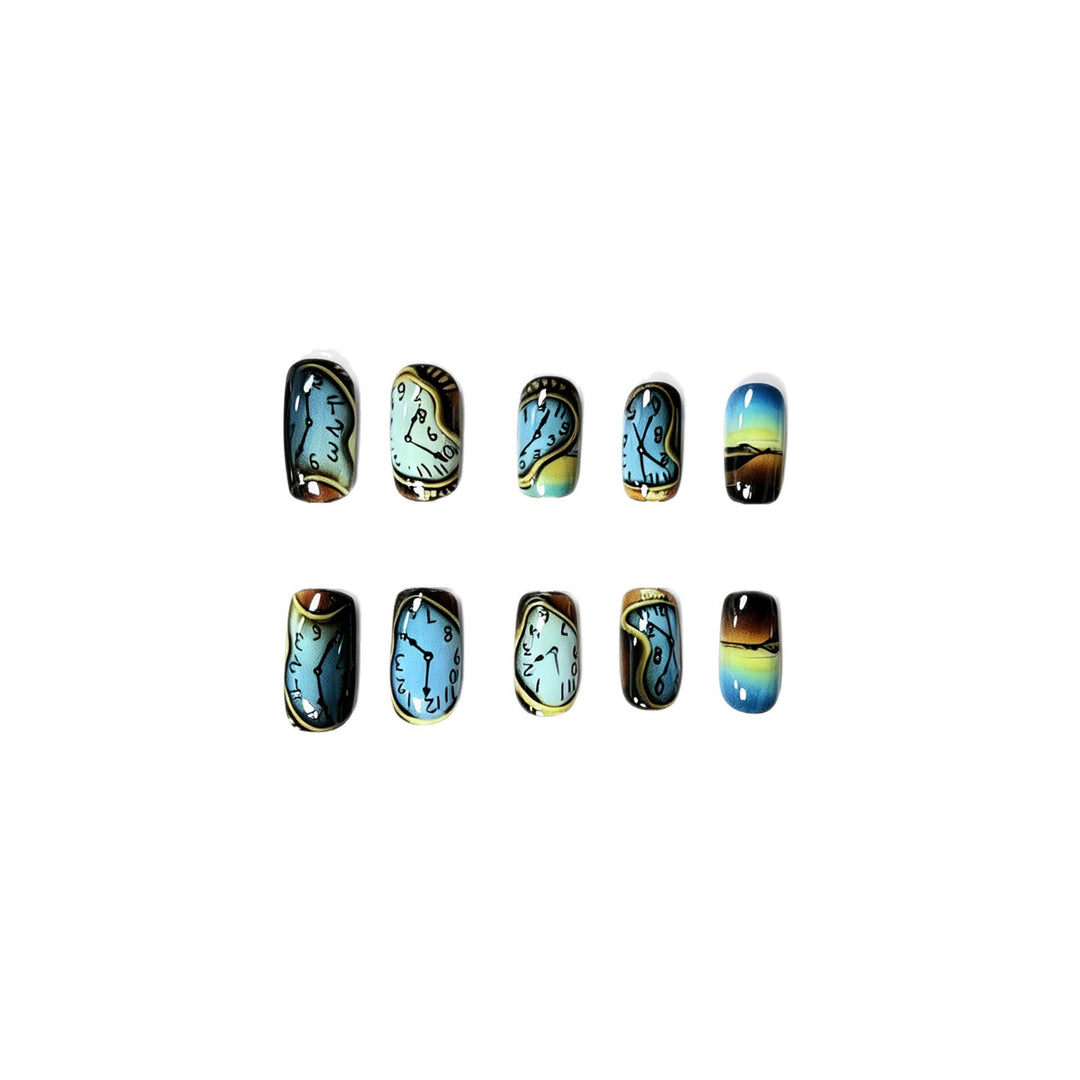 Künstlerische Uhren Design Nagelkunst Karnz