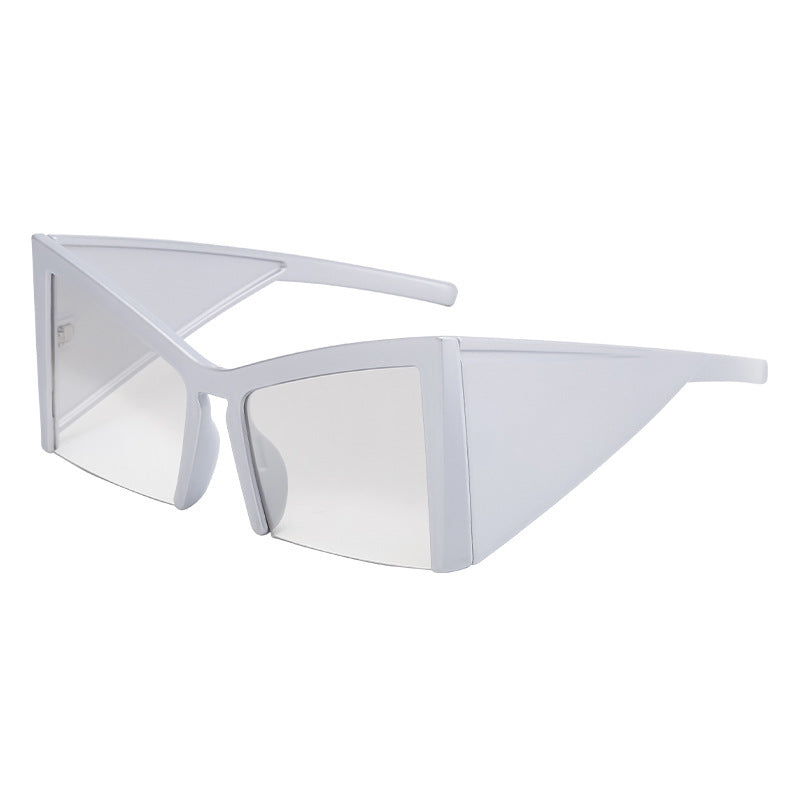 Damen futuristische Sonnenbrille mit markantem Winkelrahmen Karnz