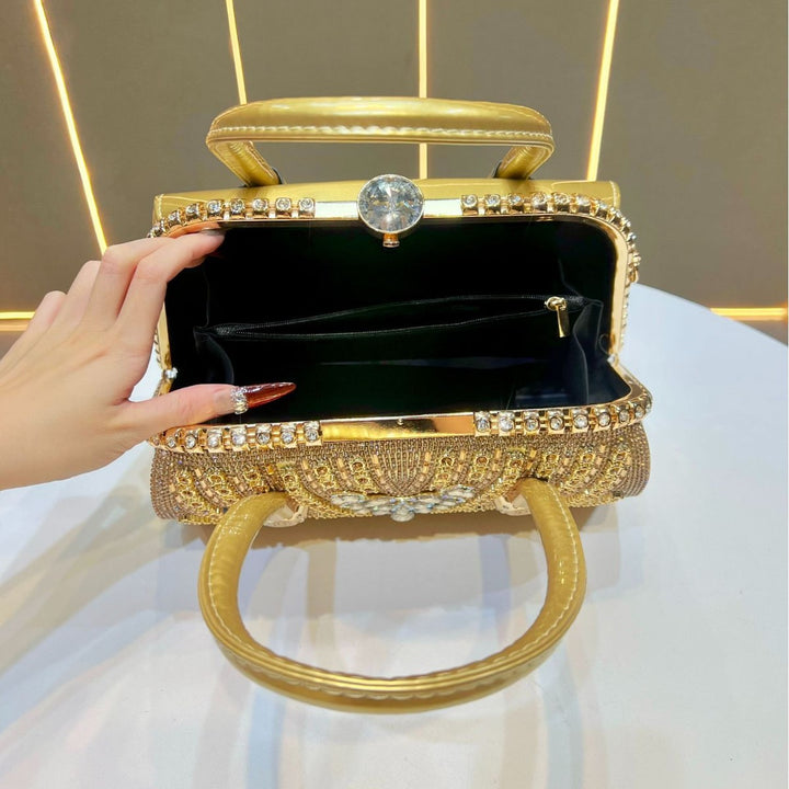Dekorative mit Strass besetzte Abendhandtasche