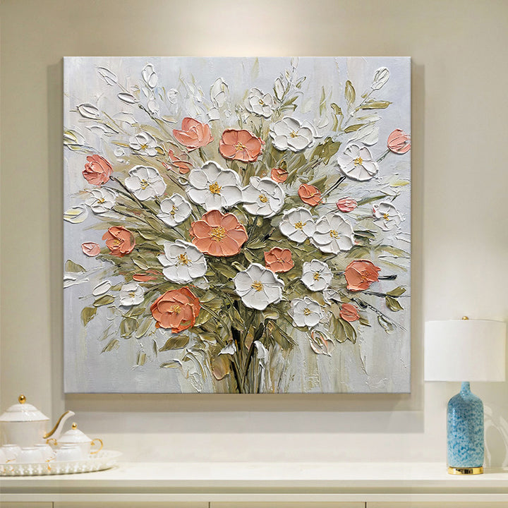 Florales Bouquet Leinwand-Kunstwerk für Innenräume