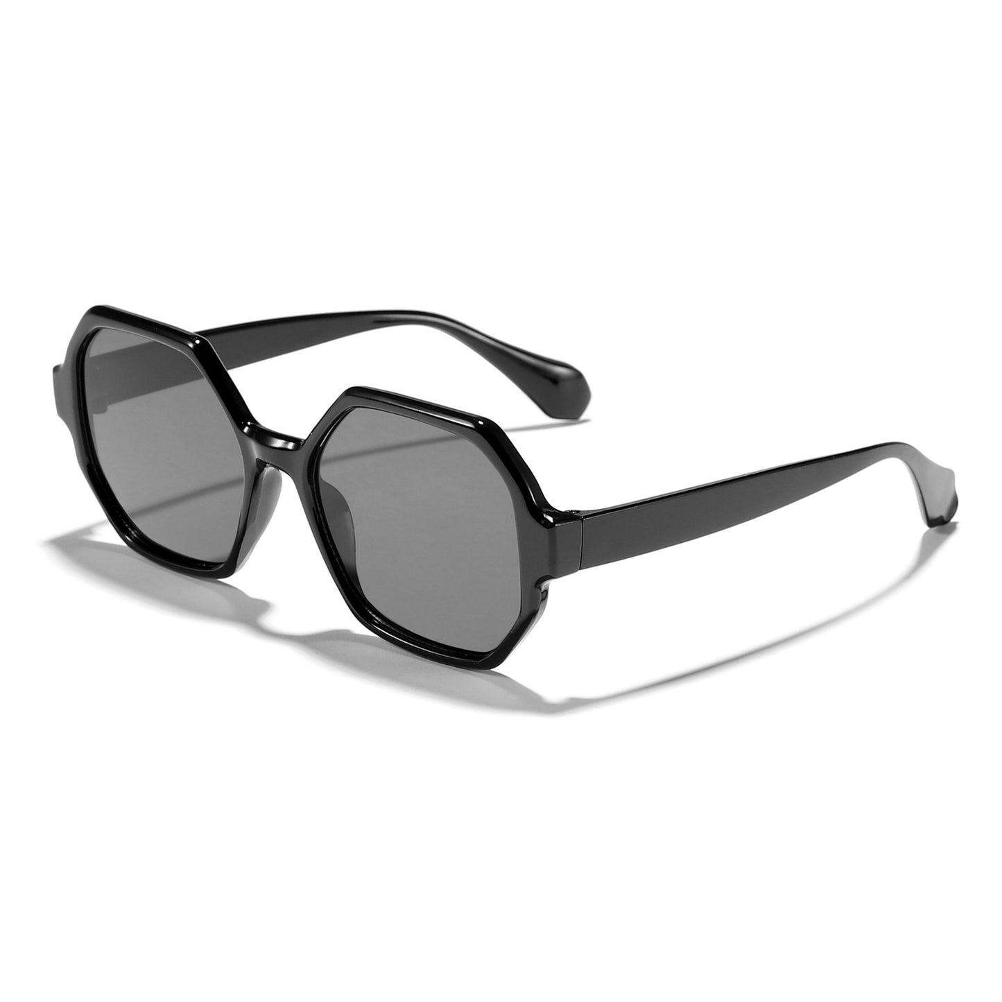 Damen modische Sonnenbrille mit hexagonalem Rahmen und UV-Schutz Karnz