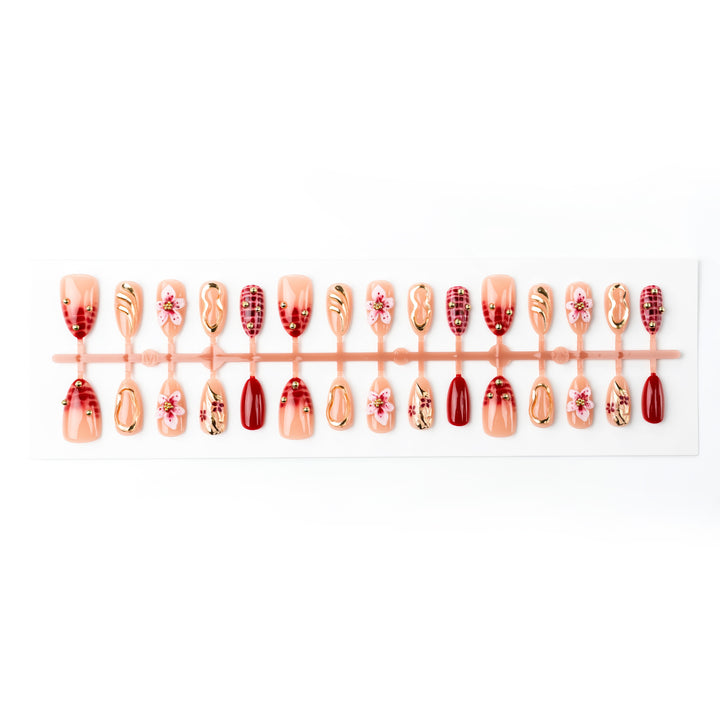 Künstlerisches Florales Press-On Nagelkunst Set Karnz 1790636462
