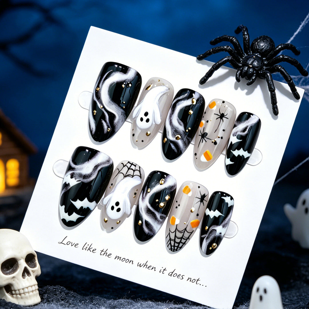 Spooky Halloween Press-On Nagelkunst Set