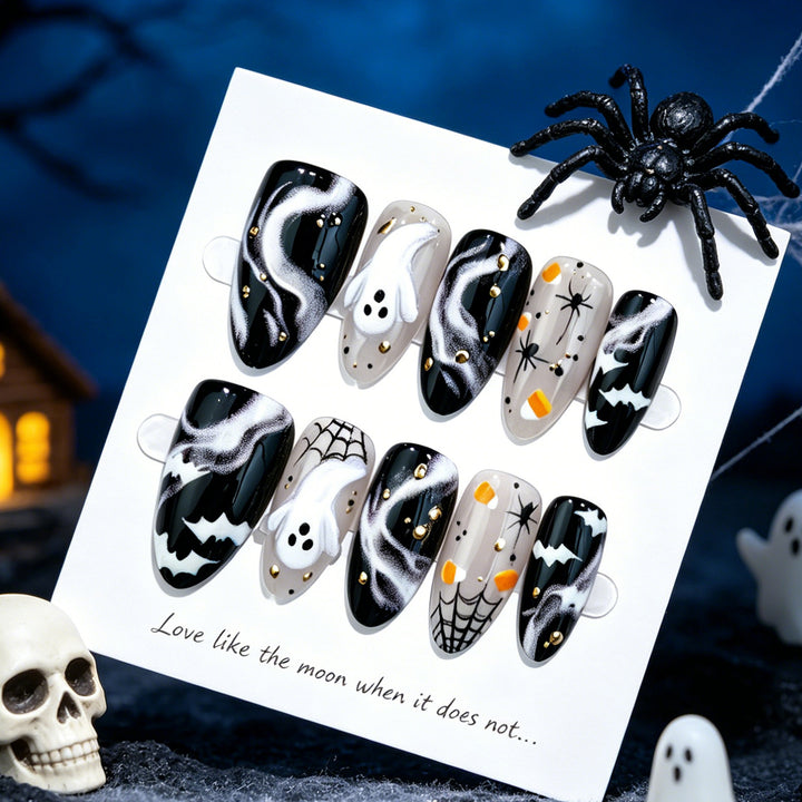 Spooky Halloween Press-On Nagelkunst Set