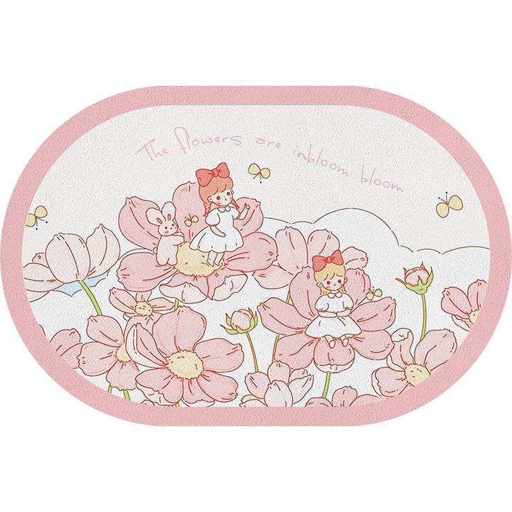 Blumen Cartoon Badmatte