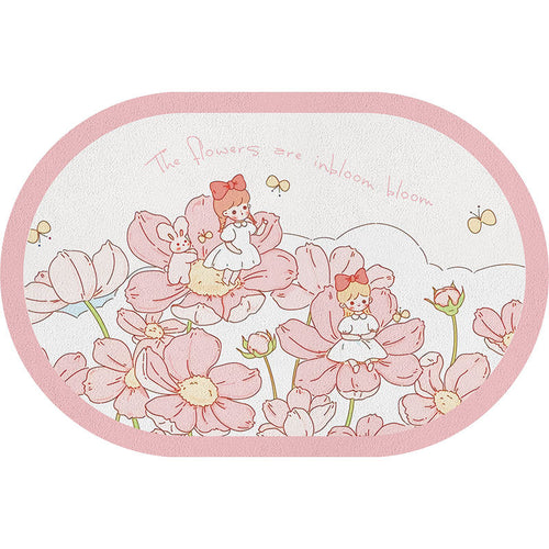 Blumen Cartoon Badmatte