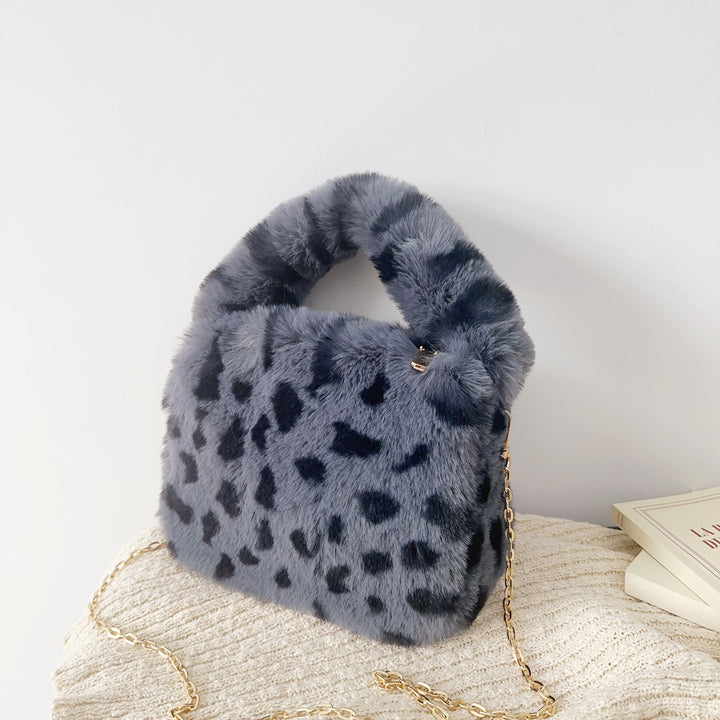 Leopardprint Kunstfell Handtasche