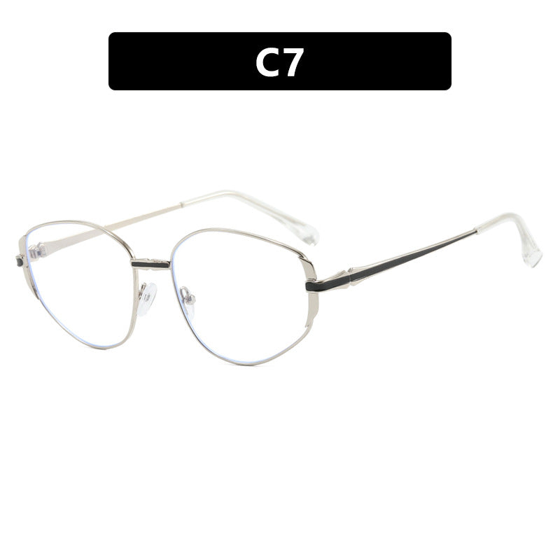 Damen moderne geometrische Sonnenbrille mit stilvollem Metallrahmen Karnz