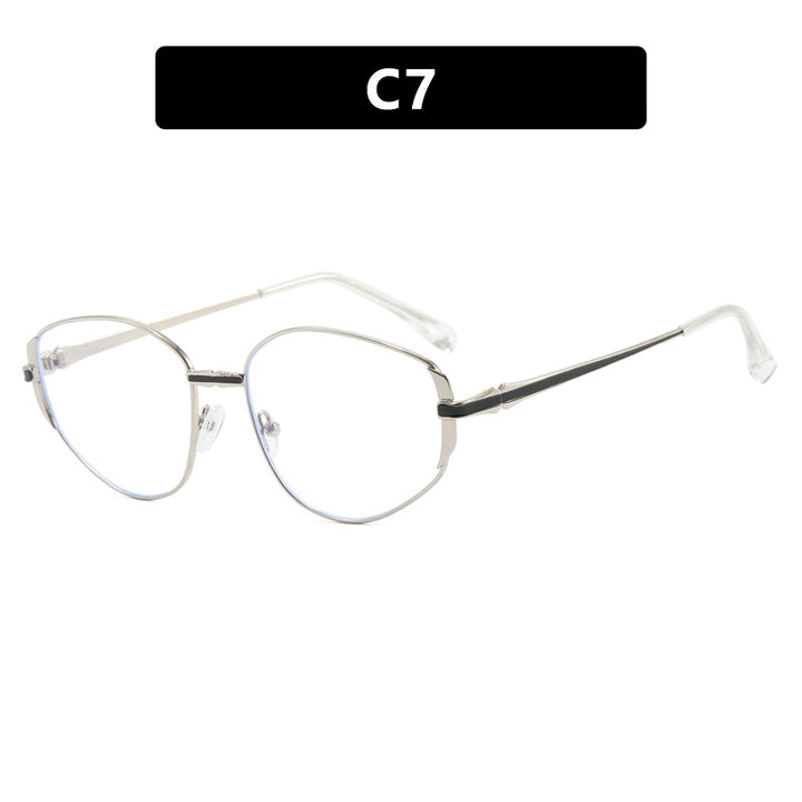 Damen moderne geometrische Sonnenbrille mit stilvollem Metallrahmen Karnz